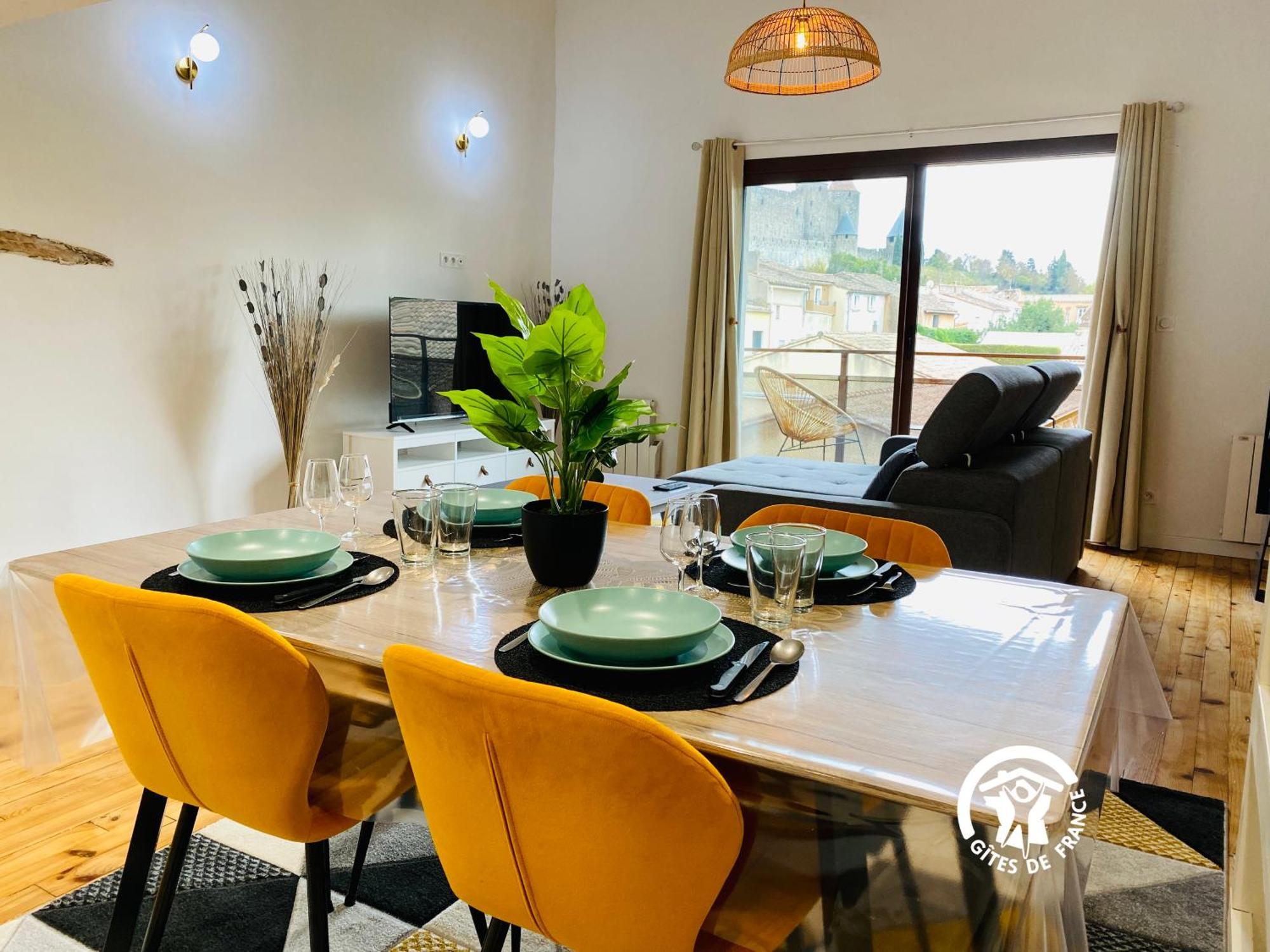 קרקסון Loft Cocon Climatise - Imprenable Vue Sur Le Chateau Comtal מראה חיצוני תמונה