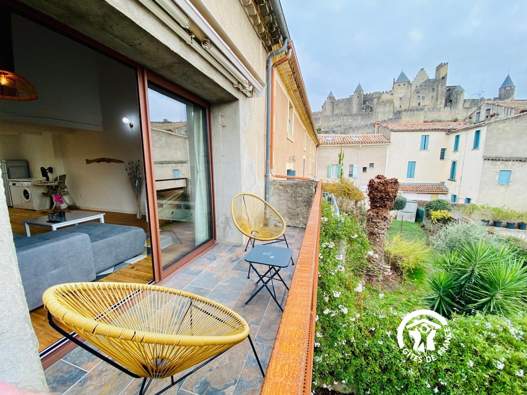 קרקסון Loft Cocon Climatise - Imprenable Vue Sur Le Chateau Comtal מראה חיצוני תמונה